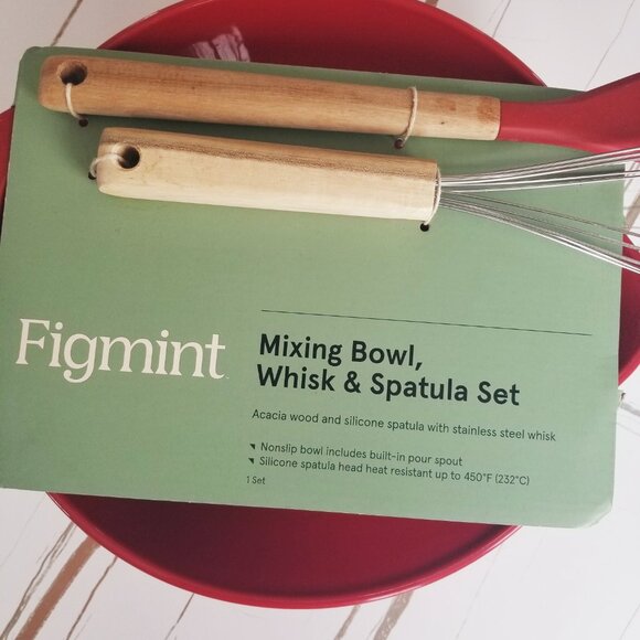 Figmint Mixing Bowl, Whisk & Spatula Set NWTO - Picture 3 of 4